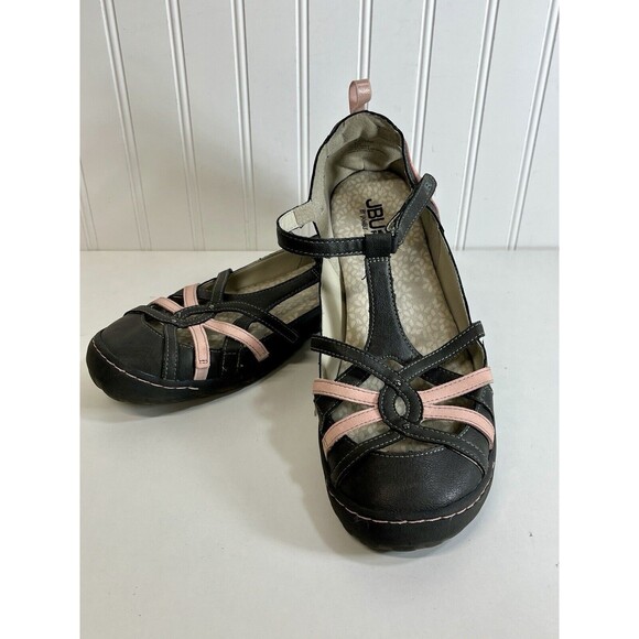 JBU by Jambu Womens Grey/Pink Leather Mary Jane Strap Shoe Memory Foam Sz11 READ - Picture 3 of 9